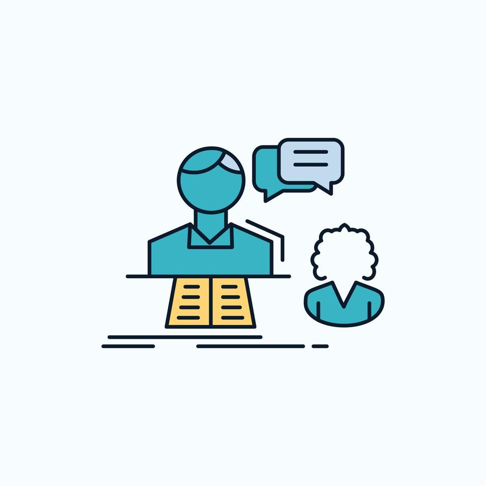 consultation. chat. answer. contact. support Flat Icon. green and Yellow sign and symbols for website and Mobile appliation. vector illustration