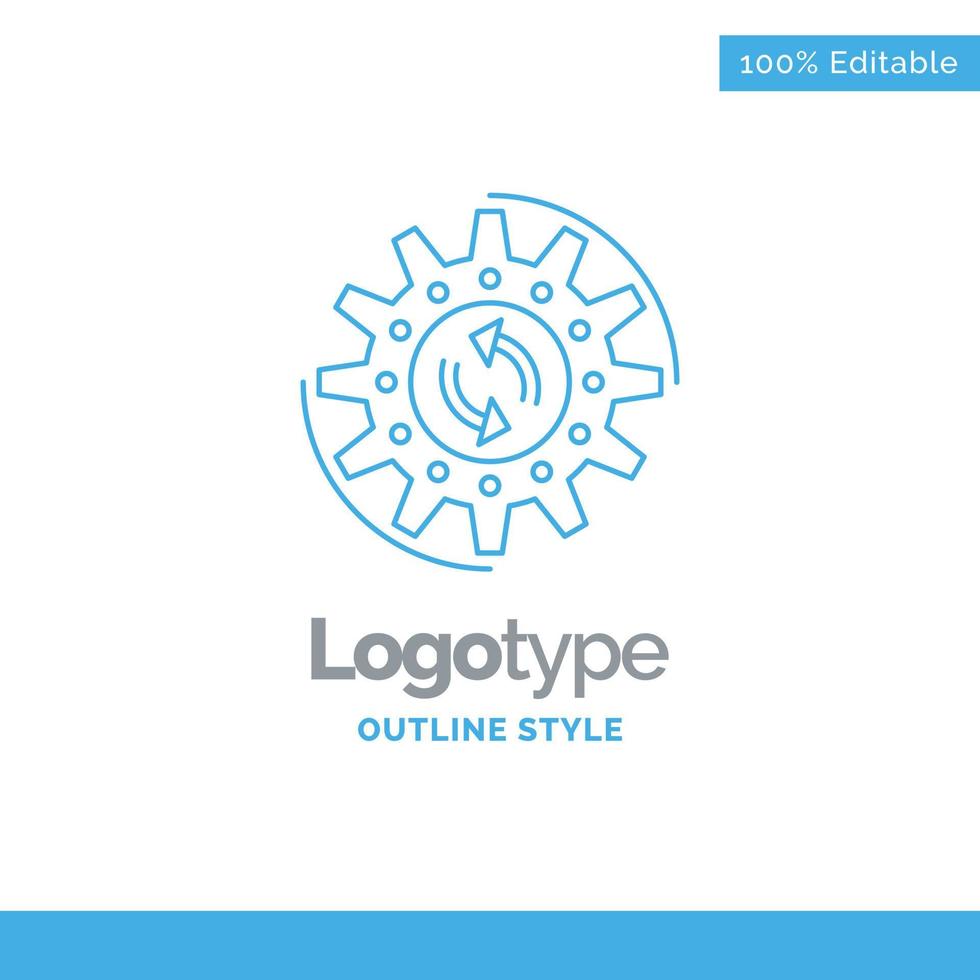 Blue Logo design for management. process. vector