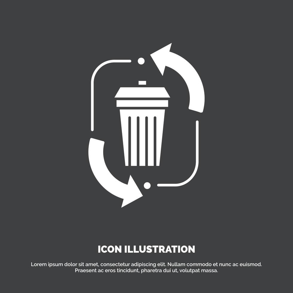 waste. disposal. garbage. management. recycle Icon. glyph vector symbol for UI and UX. website or mobile application