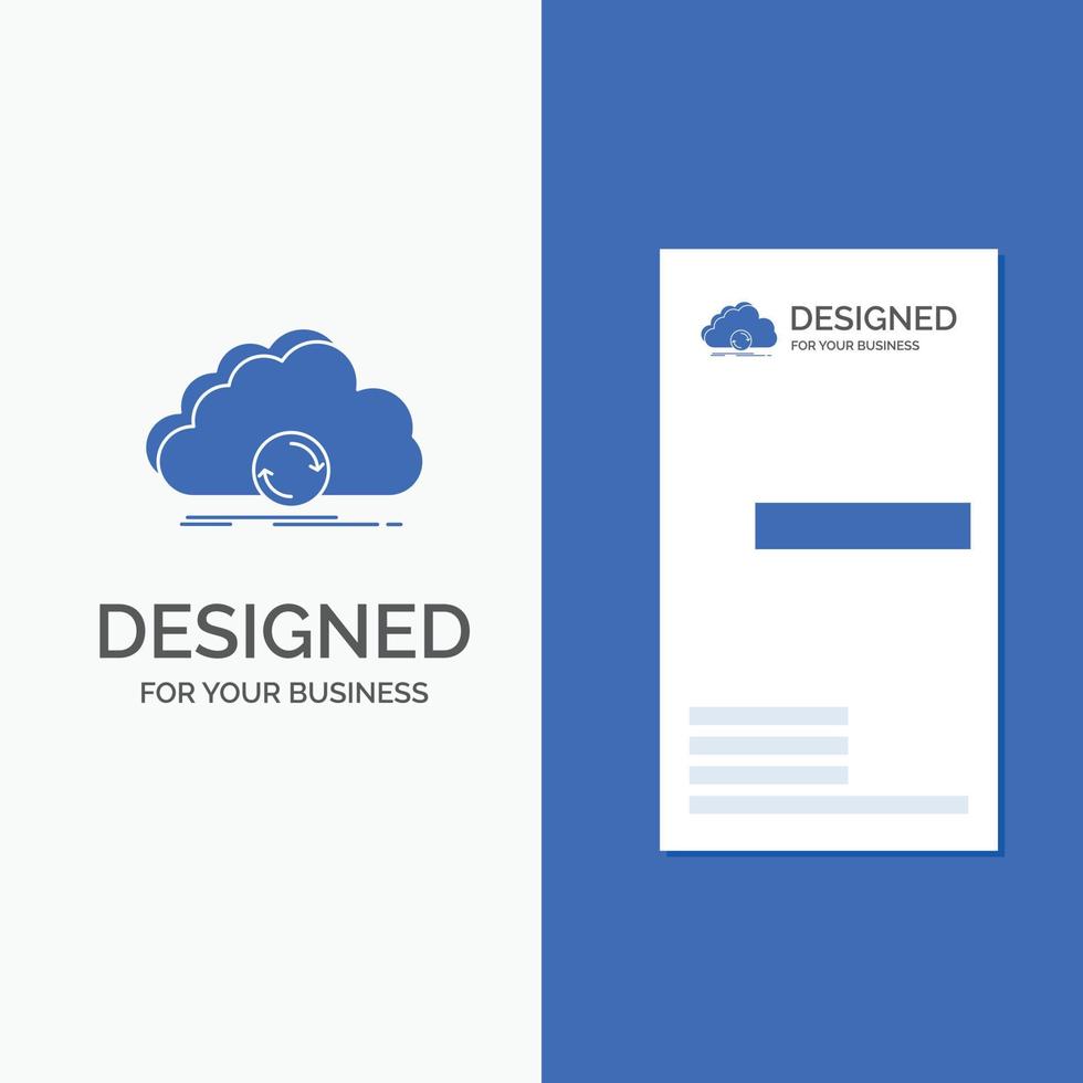 Business Logo for cloud. syncing. sync. data. synchronization. Vertical Blue Business .Visiting Card template. vector