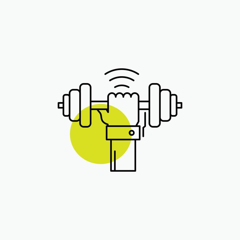 Dumbbell. gain. lifting. power. sport Line Icon vector