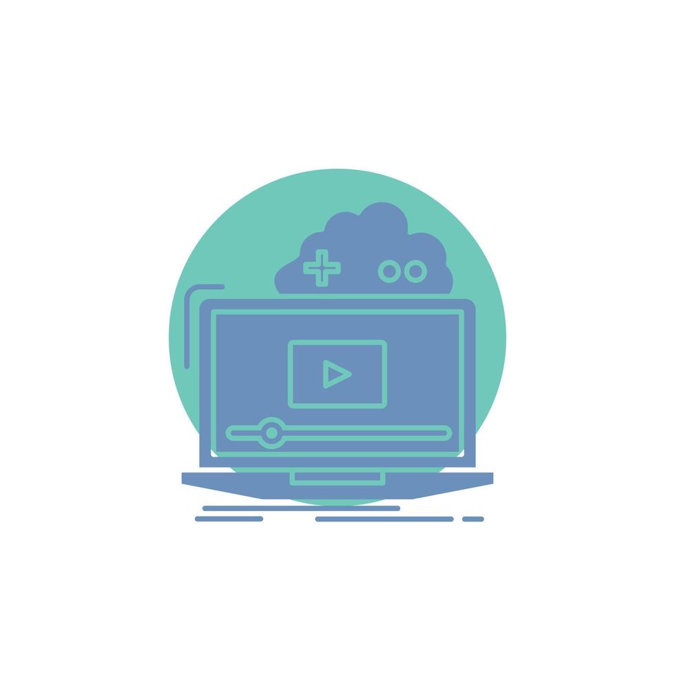 Cloud. game. online. streaming. video Glyph Icon. vector