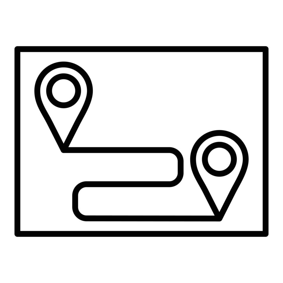 Route Map Icon Style vector