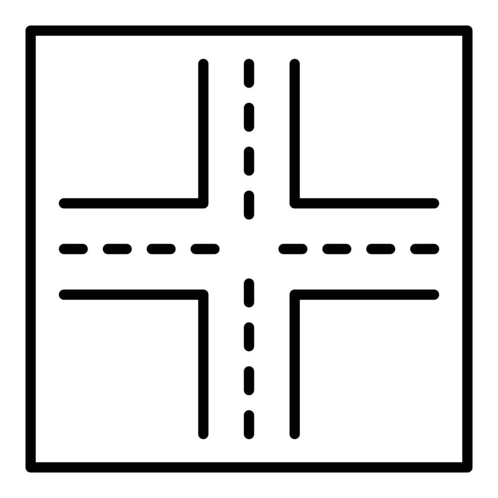 Four Way Intersection Icon Style vector