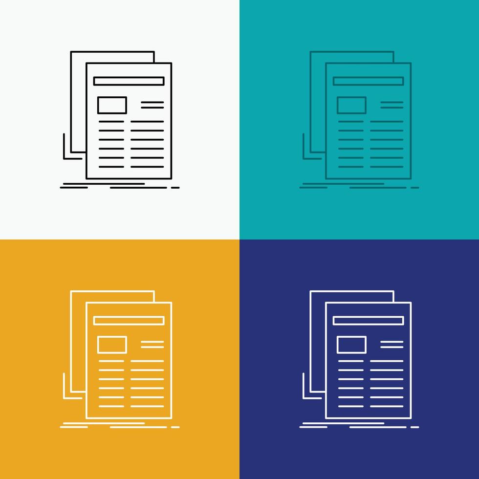 Gazette. media. news. newsletter. newspaper Icon Over Various Background. Line style design. designed for web and app. Eps 10 vector illustration