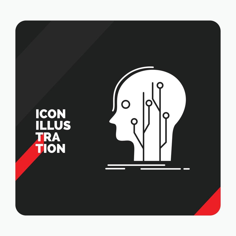 Red and Black Creative presentation Background for Data. head. human. knowledge. network Glyph Icon vector