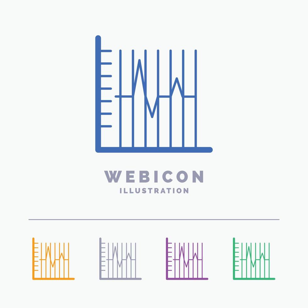 progress. report. statistics. patient. recovery 5 Color Glyph Web Icon Template isolated on white. Vector illustration