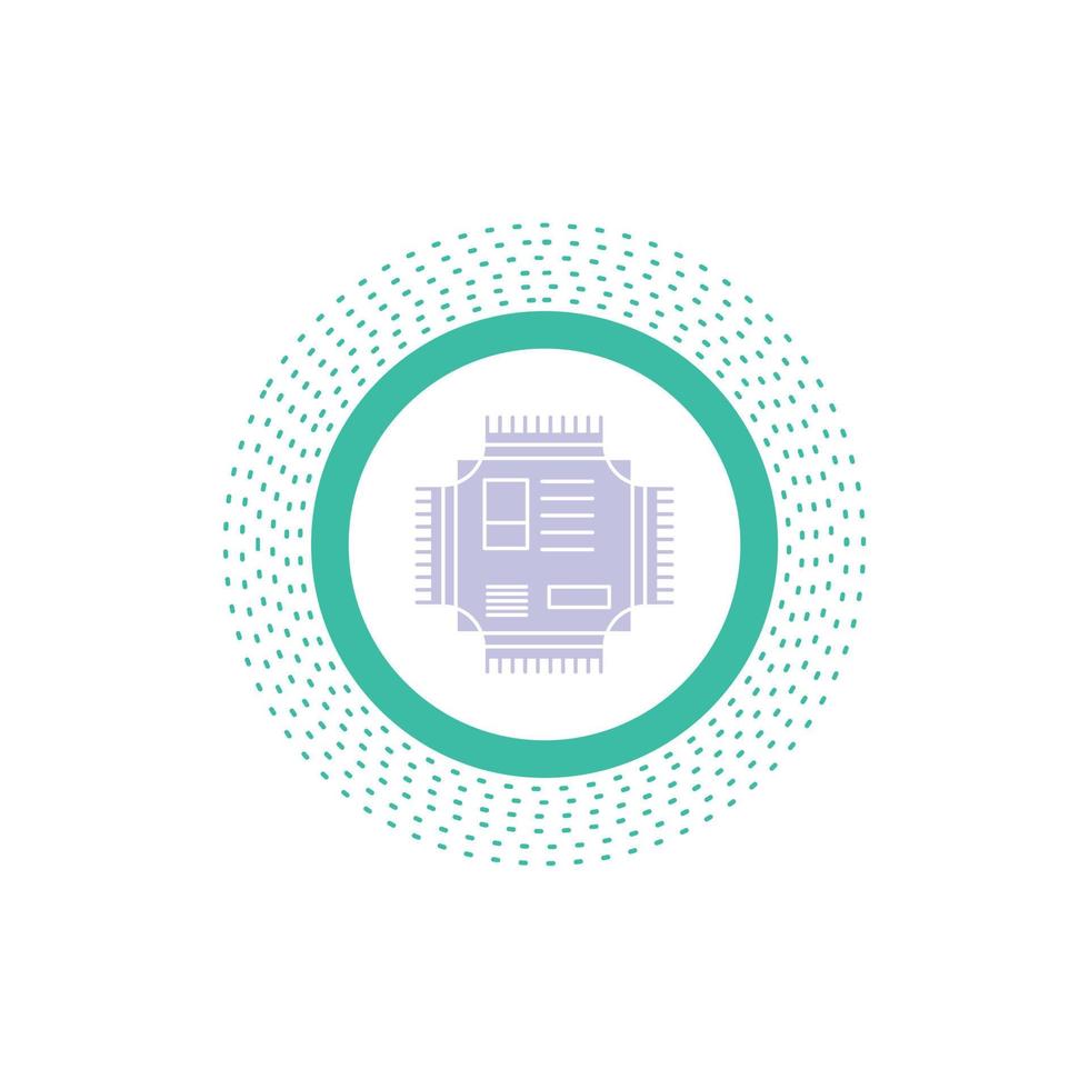 Chip. cpu. microchip. processor. technology Glyph Icon. Vector isolated illustration