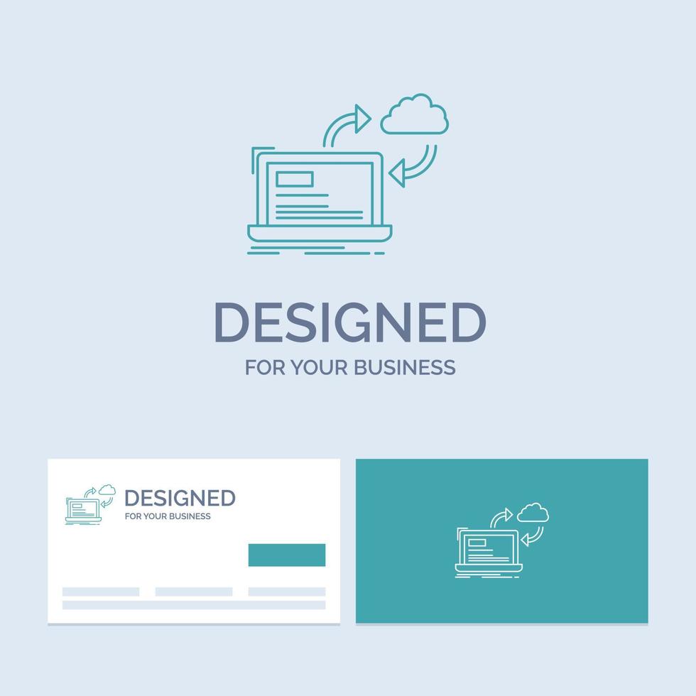 sync. processing. data. dashboard. arrows Business Logo Line Icon Symbol for your business. Turquoise Business Cards with Brand logo template vector