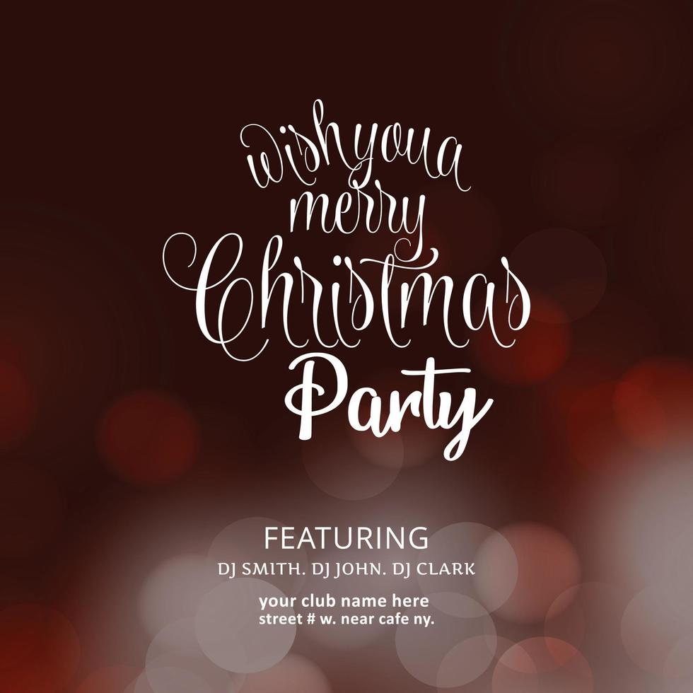 Merry Christmas Party Invitation Background vector