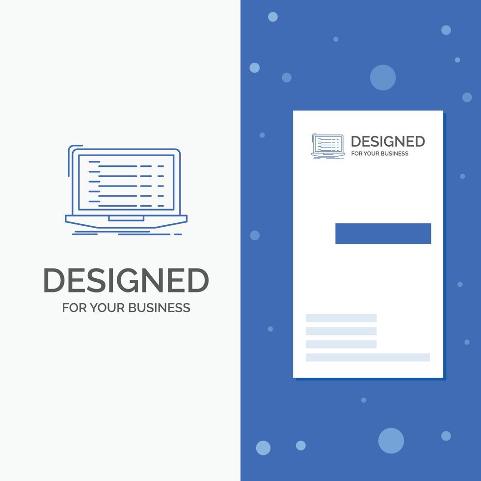 Business Logo for Api. app. coding. developer. laptop. Vertical Blue Business .Visiting Card template vector