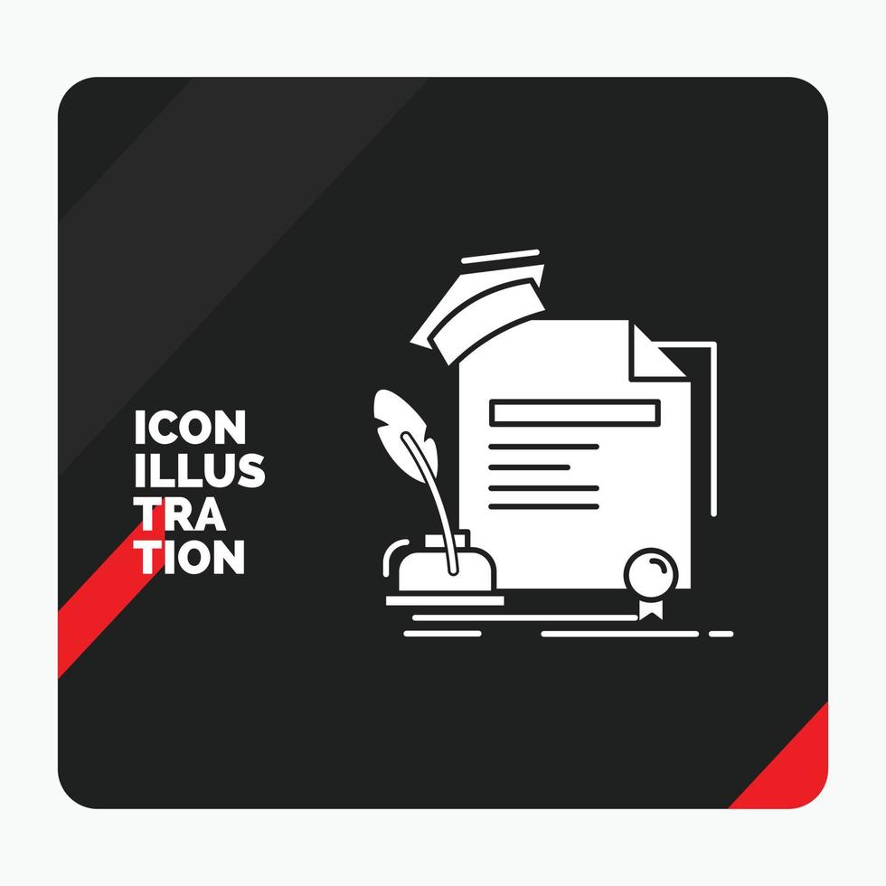 Red and Black Creative presentation Background for certificate. degree. education. award. agreement Glyph Icon vector