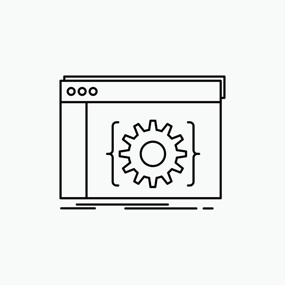 API. aplicación codificación. desarrollador. icono de línea de software. ilustración vectorial aislada vector