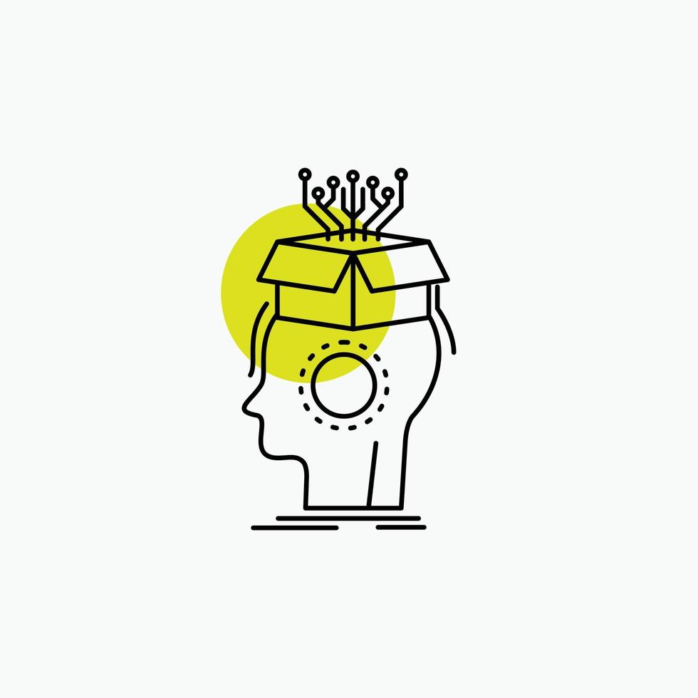 sousveillance. Artificial. brain. digital. head Line Icon vector