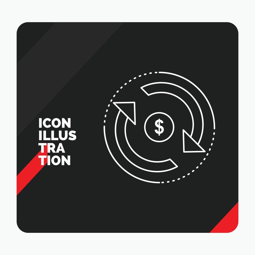 Red and Black Creative presentation Background for Circulation. finance. flow. market. money Line Icon vector