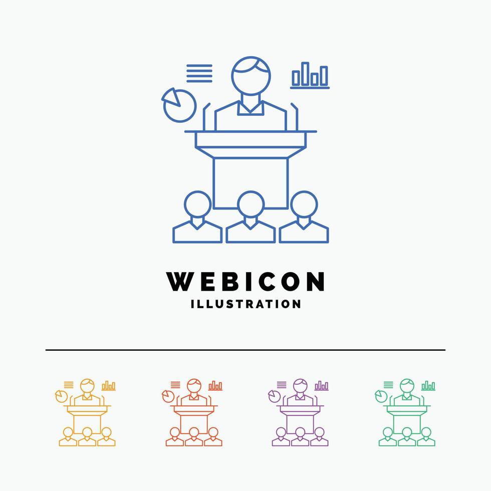 Business. conference. convention. presentation. seminar 5 Color Line Web Icon Template isolated on white. Vector illustration