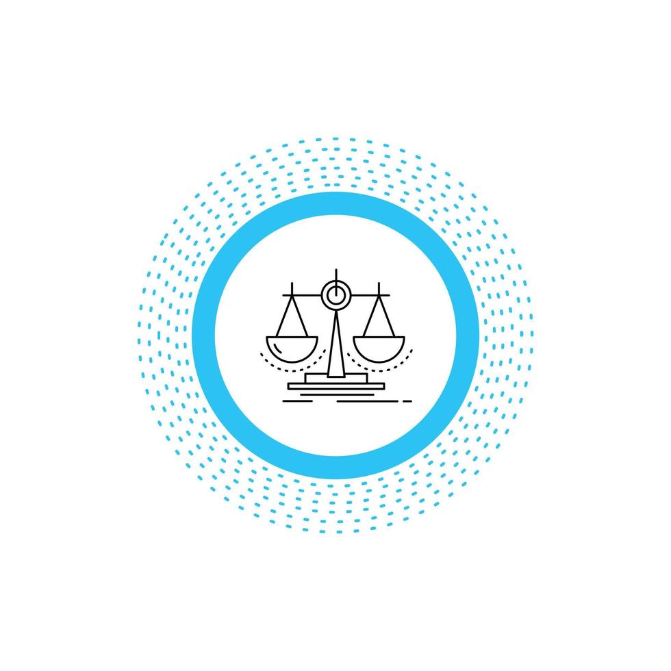 Balance. decision. justice. law. scale Line Icon. Vector isolated illustration