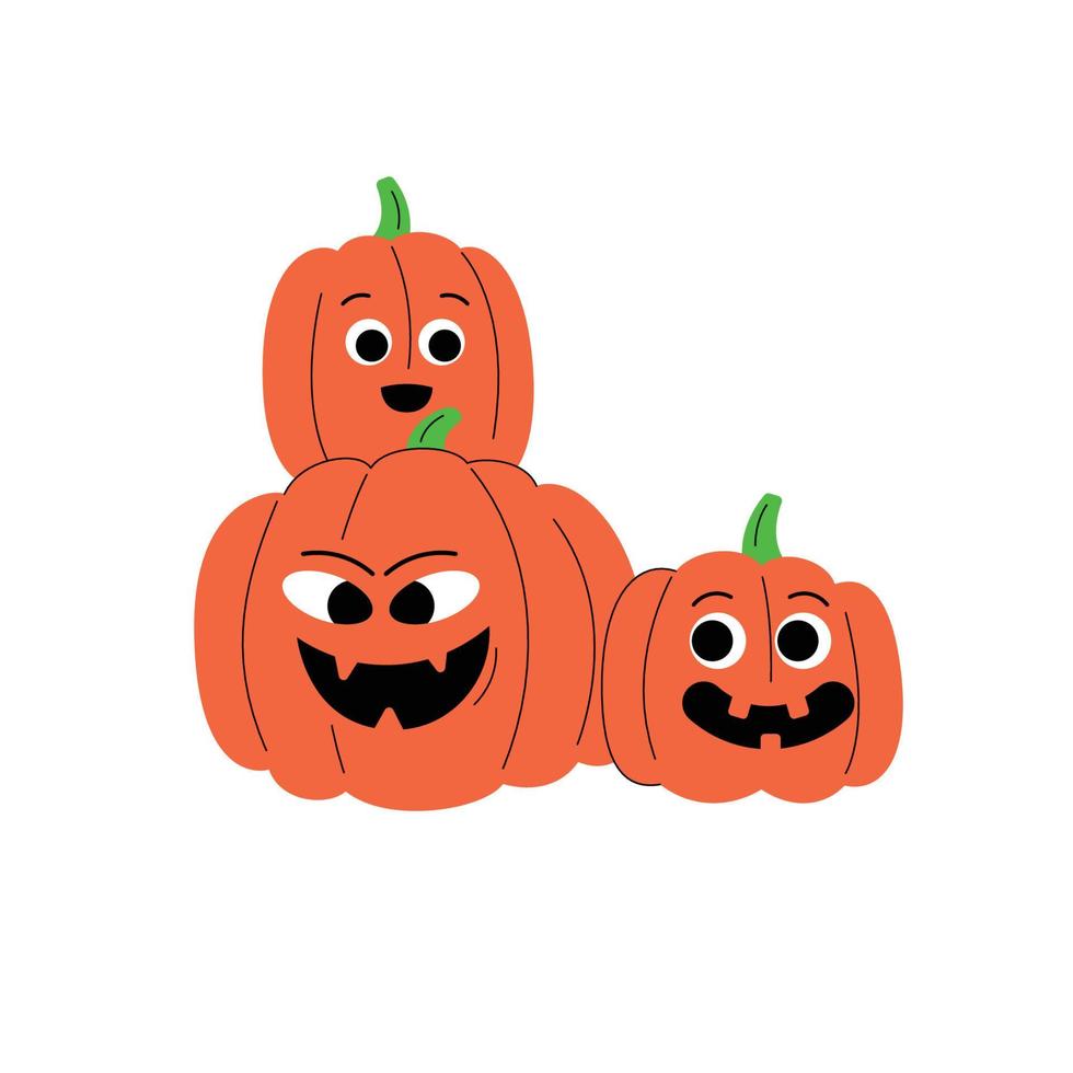 Pumpkins pile up for halloween celebration vector