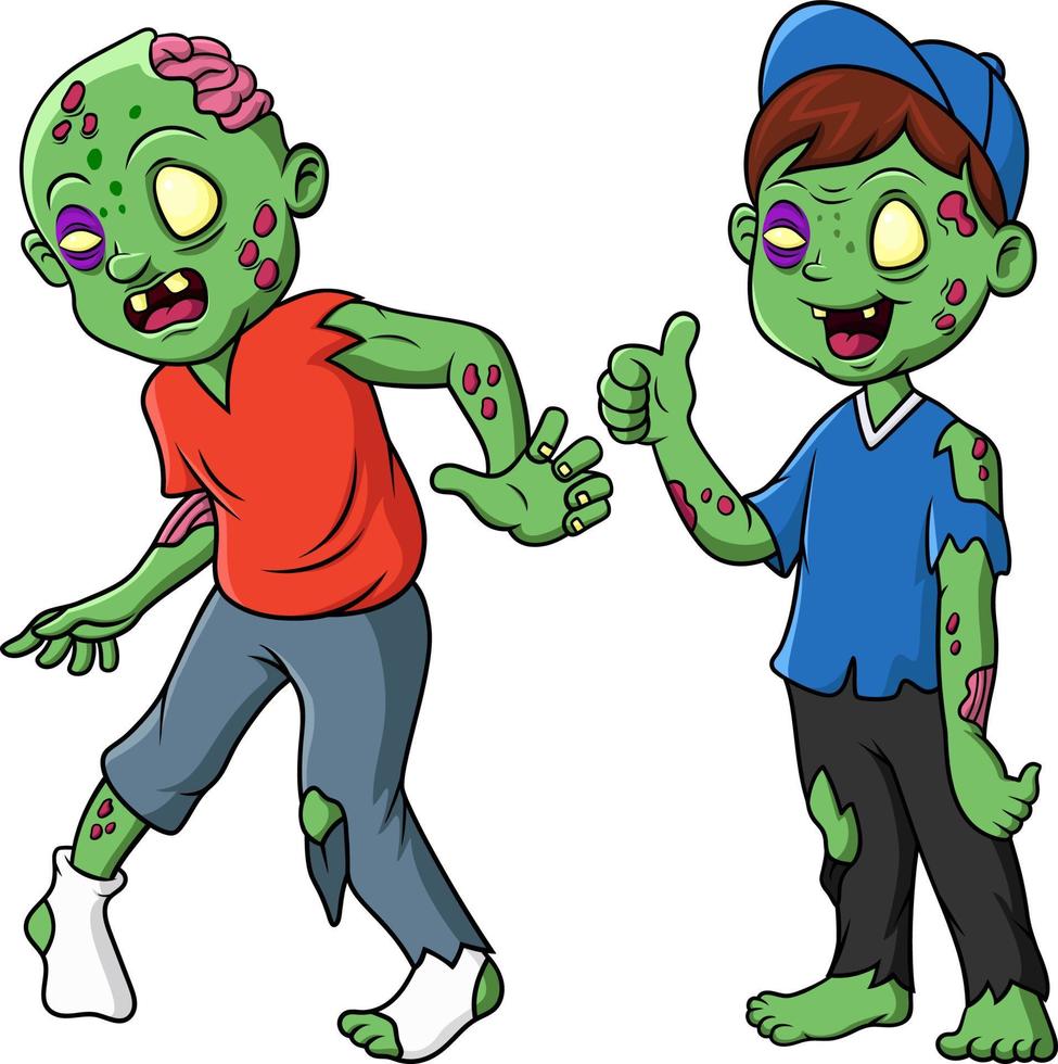 Cute Zombie standing and walking vector