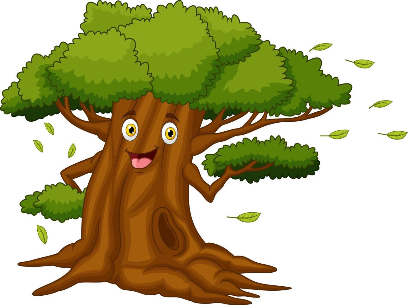 árbol de dibujos animados con una cara vector