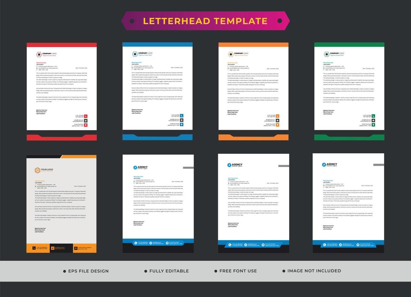 Corporate Business Letterhead Template Design vector