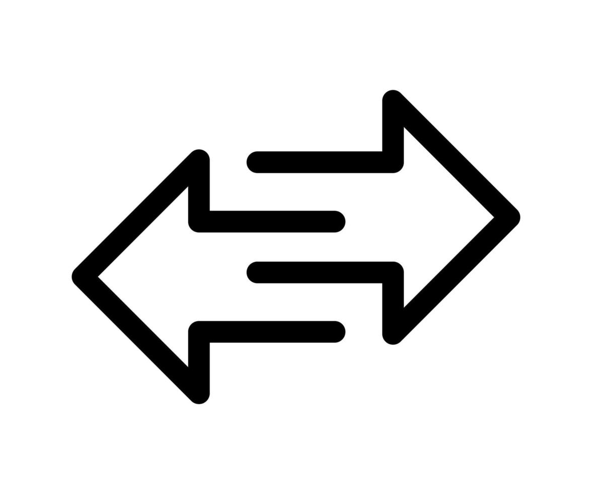 Two opposite arrows exchange vector icon. Transfer Arrow symbol. Different black directional icons, illustration for web design, mobile apps, interface and other design