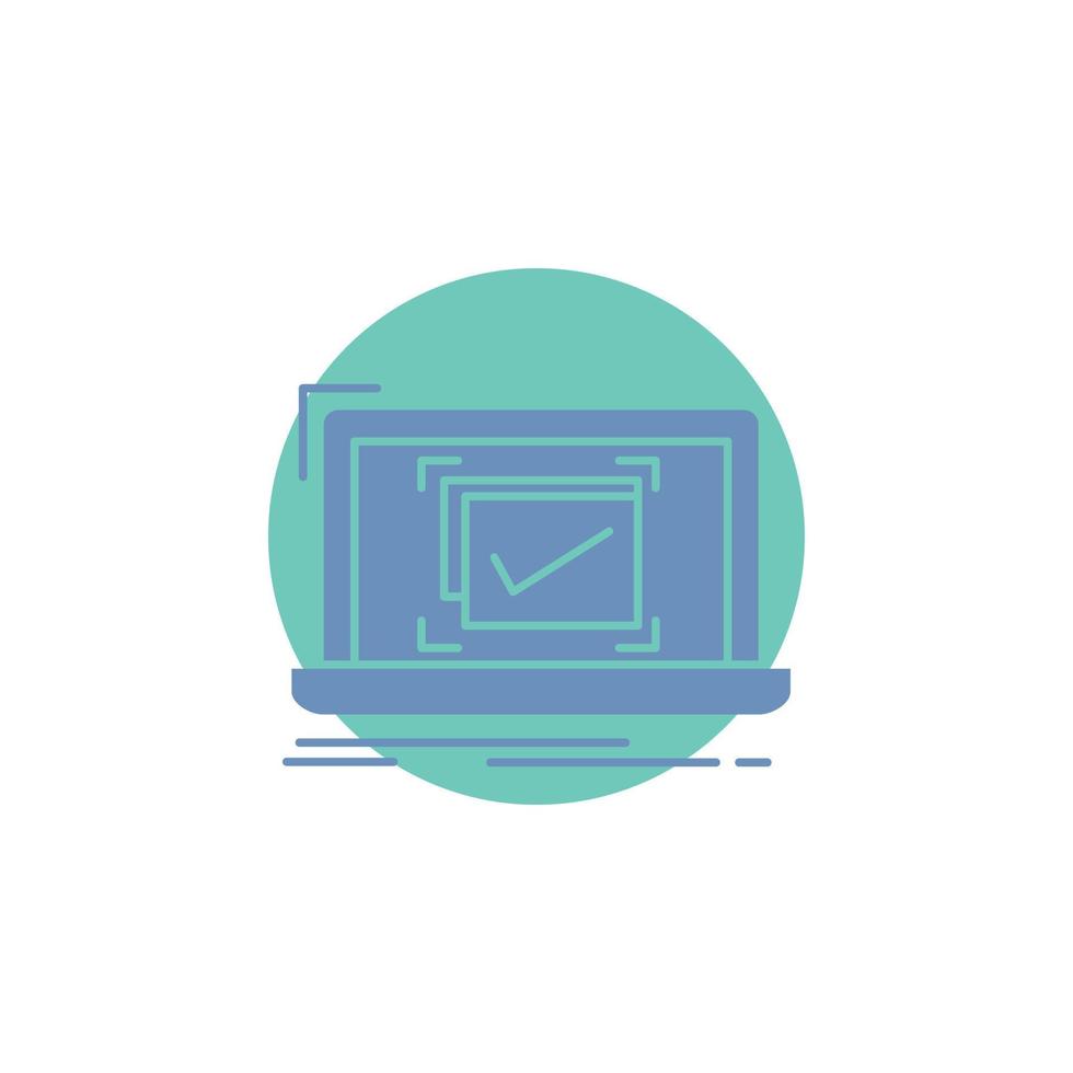 system. monitoring. checklist. Good. OK Glyph Icon. vector