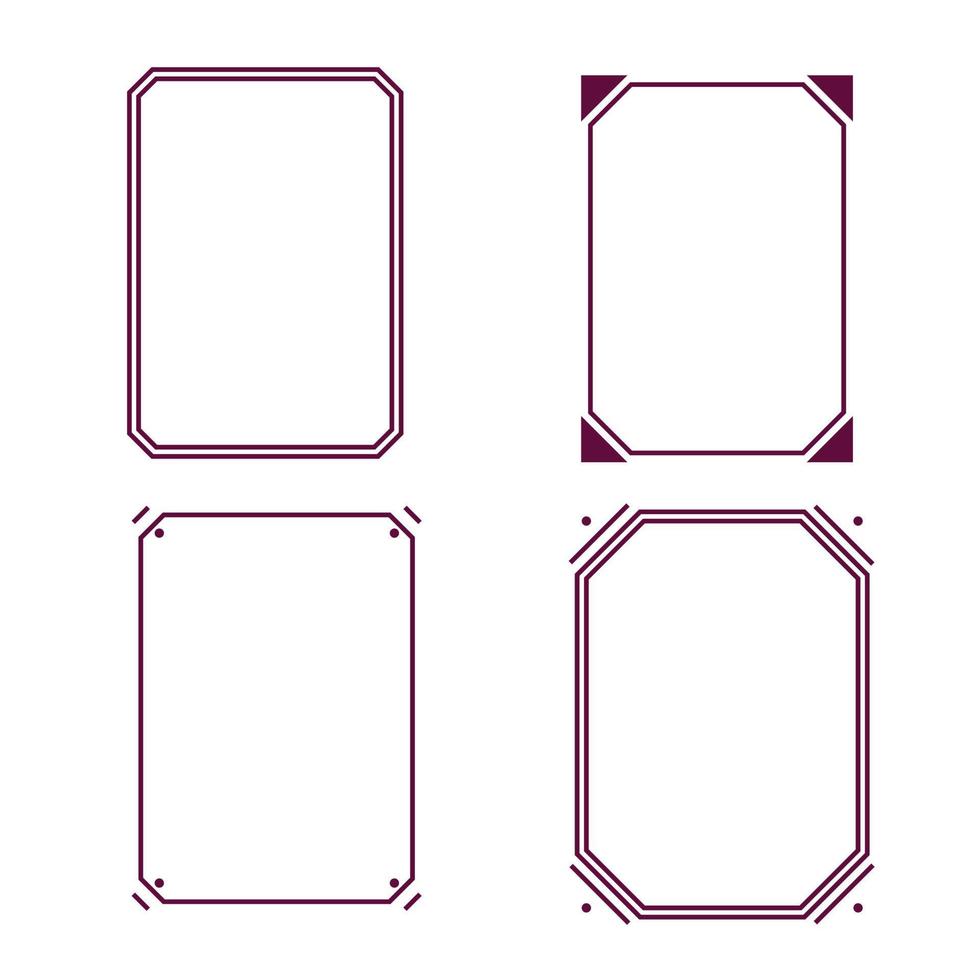 set of simple frames vector