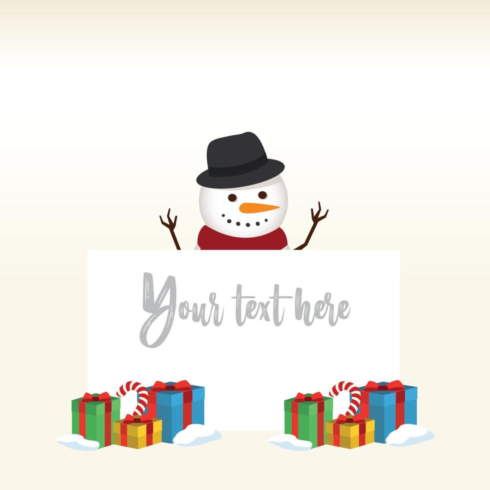Lovely christmas Snowman and Santa Clause background with flat design vector