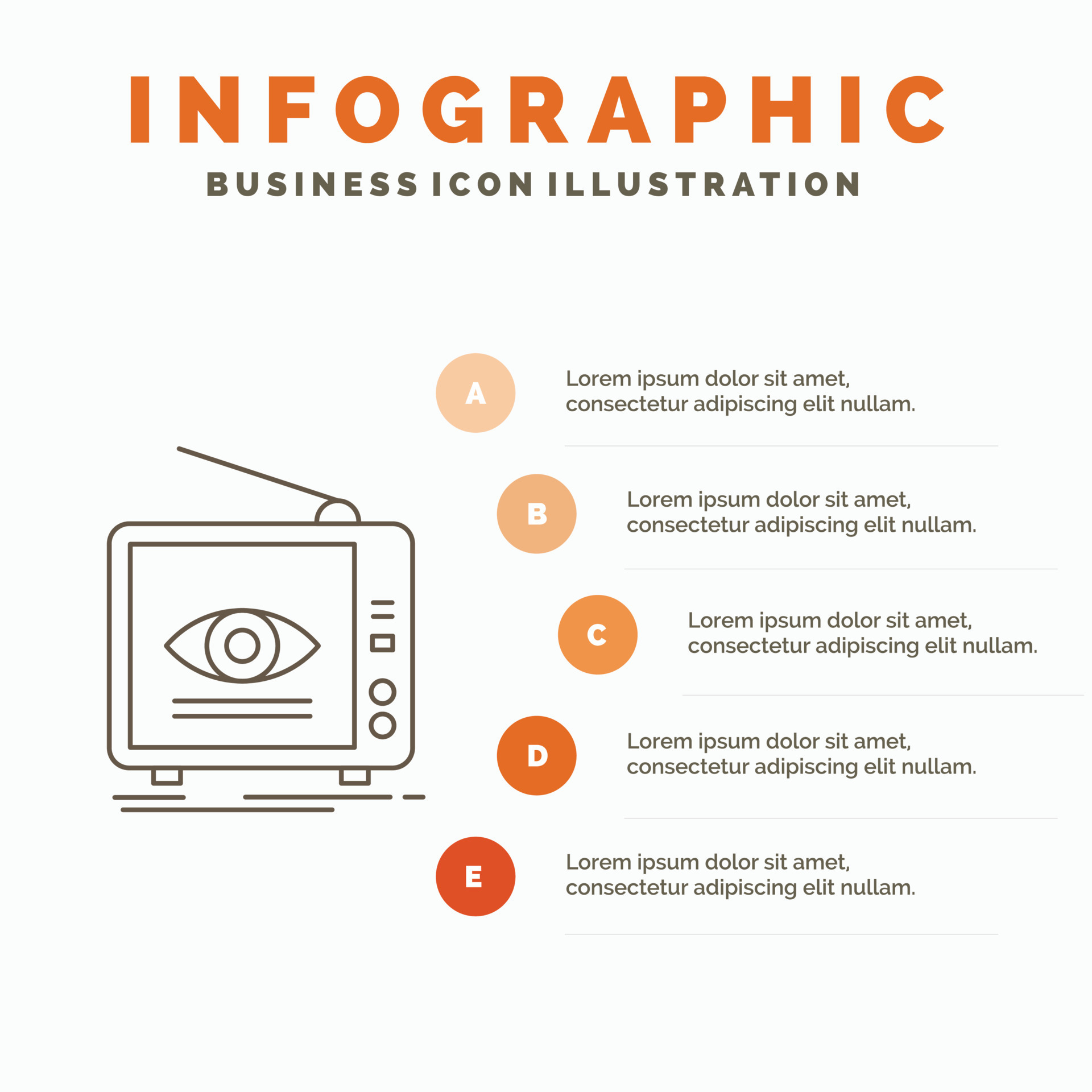 Ad. broadcast. marketing. television. tv Infographics Template for Website  and Presentation. Line Gray icon with Orange infographic style vector  illustration 12817024 Vector Art at Vecteezy