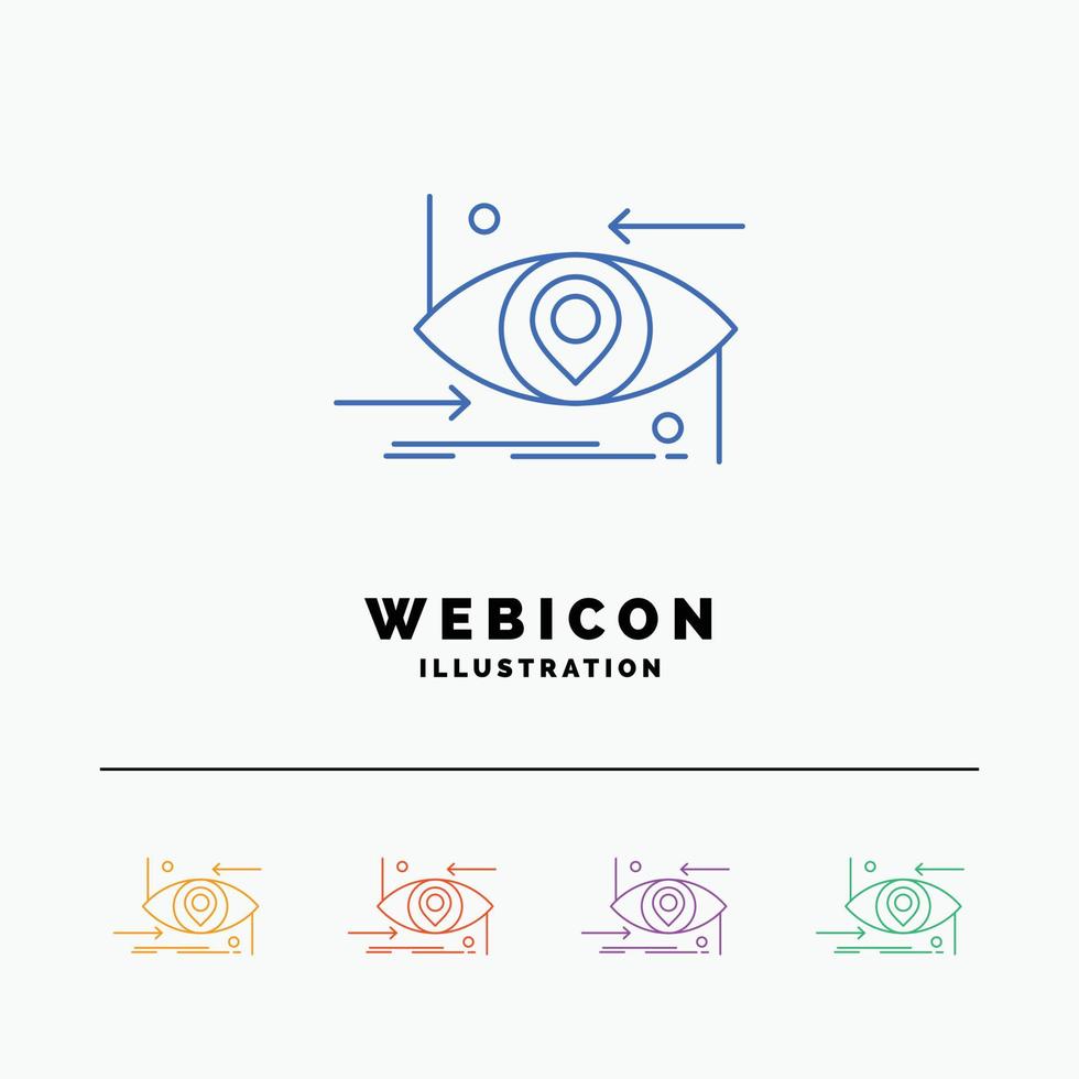 Advanced. future. gen. science. technology. eye 5 Color Line Web Icon Template isolated on white. Vector illustration