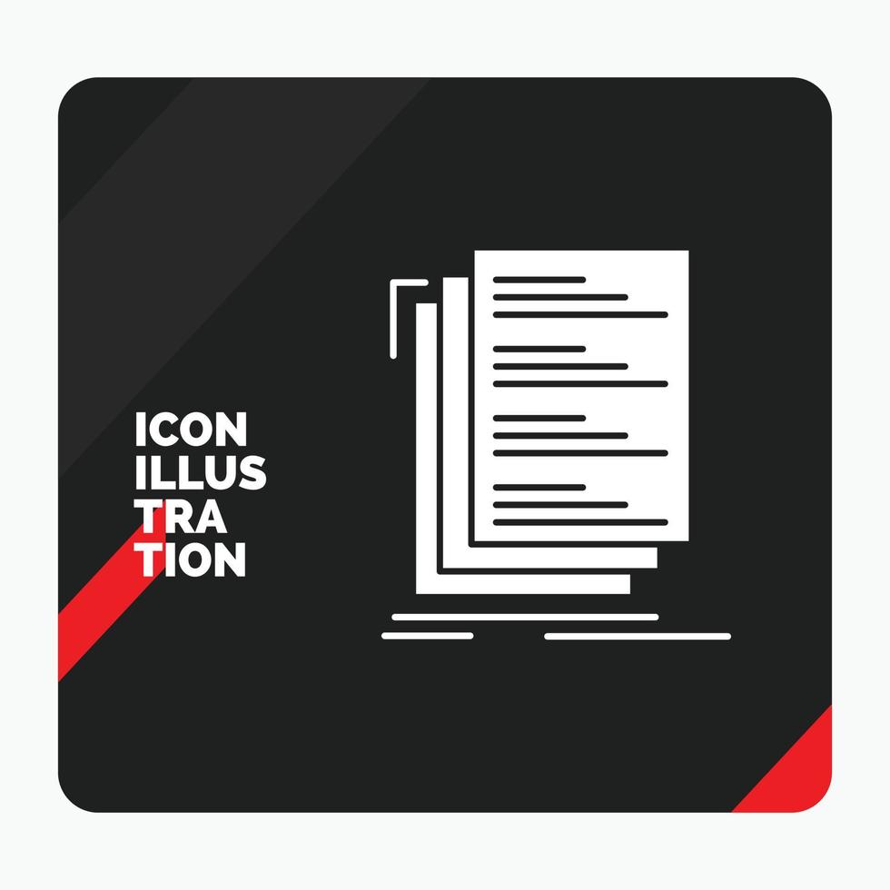Red and Black Creative presentation Background for Code. coding. compile. files. list Glyph Icon vector