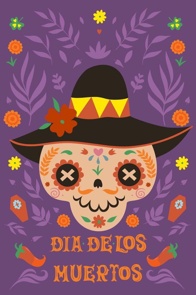 pancarta de saludo dia de los muertos para el día de los muertos. gráficos vectoriales vector