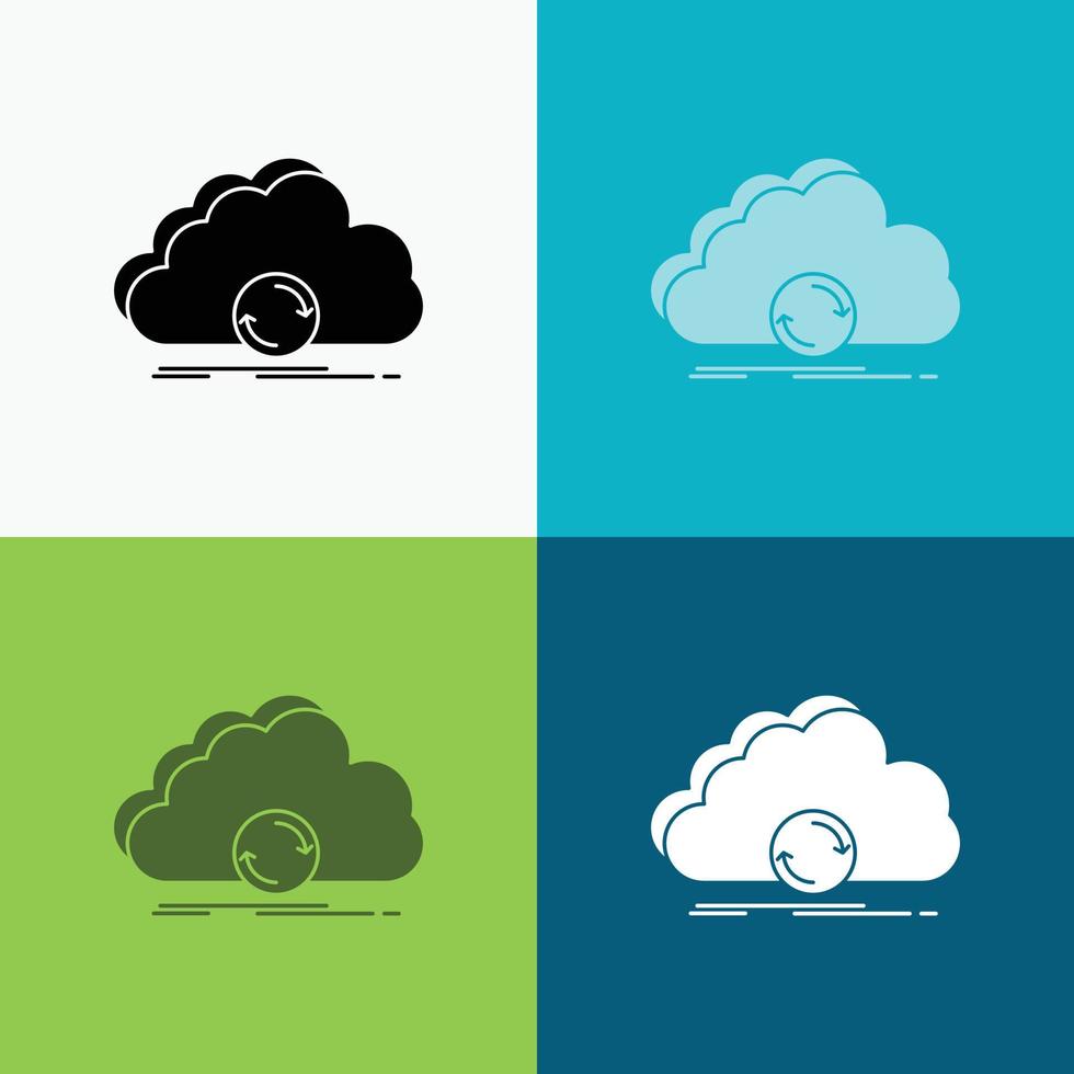 cloud. syncing. sync. data. synchronization Icon Over Various Background. glyph style design. designed for web and app. Eps 10 vector illustration