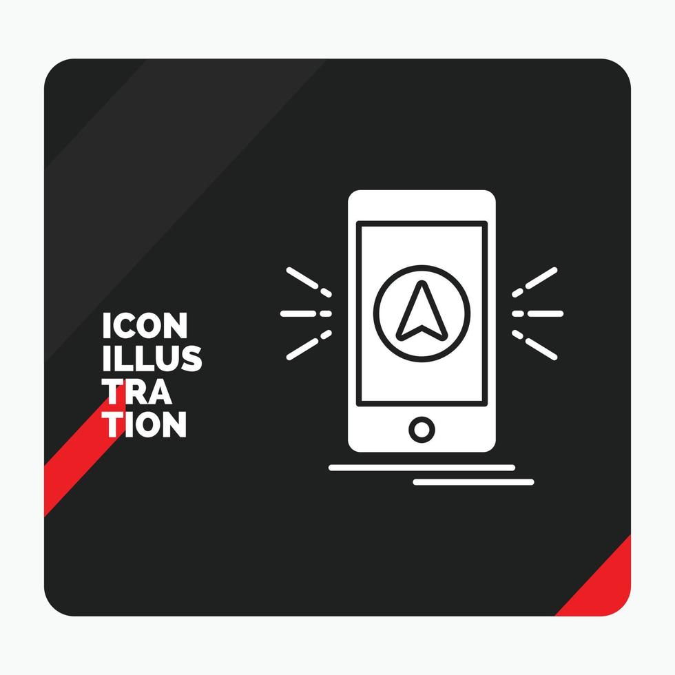 Red and Black Creative presentation Background for navigation. app. camping. gps. location Glyph Icon vector