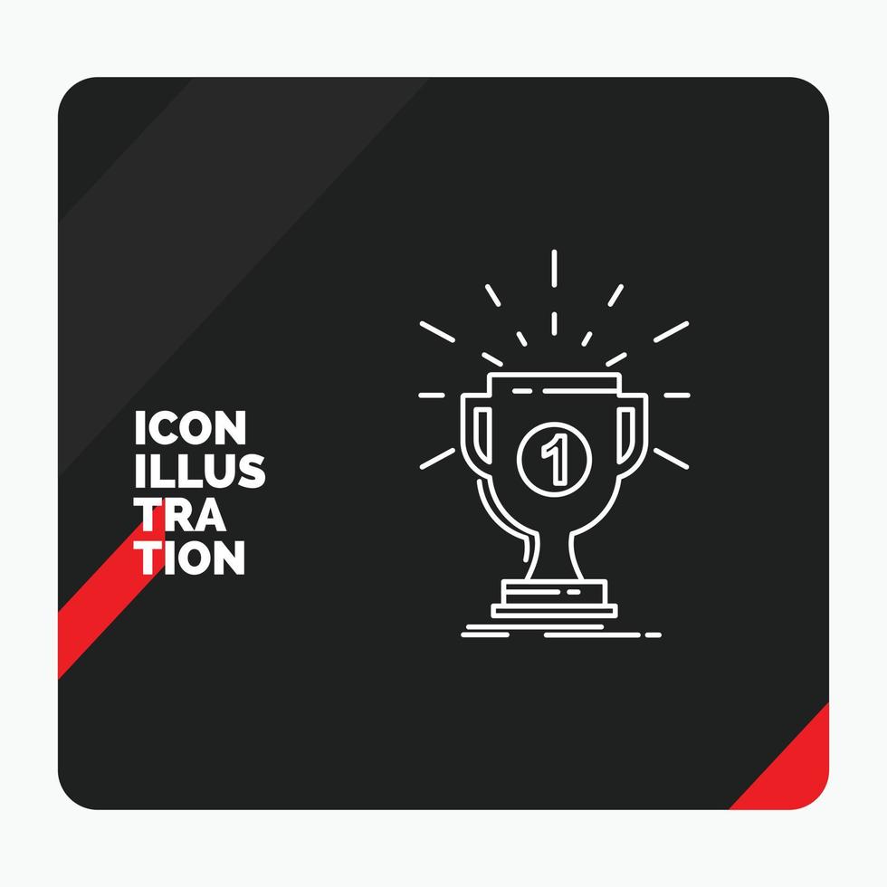 Red and Black Creative presentation Background for award. cup. prize. reward. victory Line Icon vector