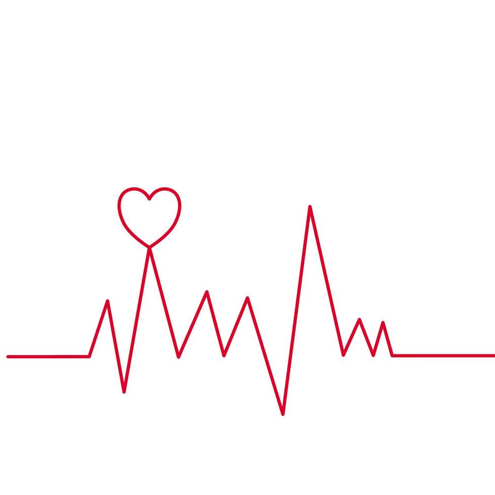 cardiograma latido del corazón pulso médico salud corazón línea vector