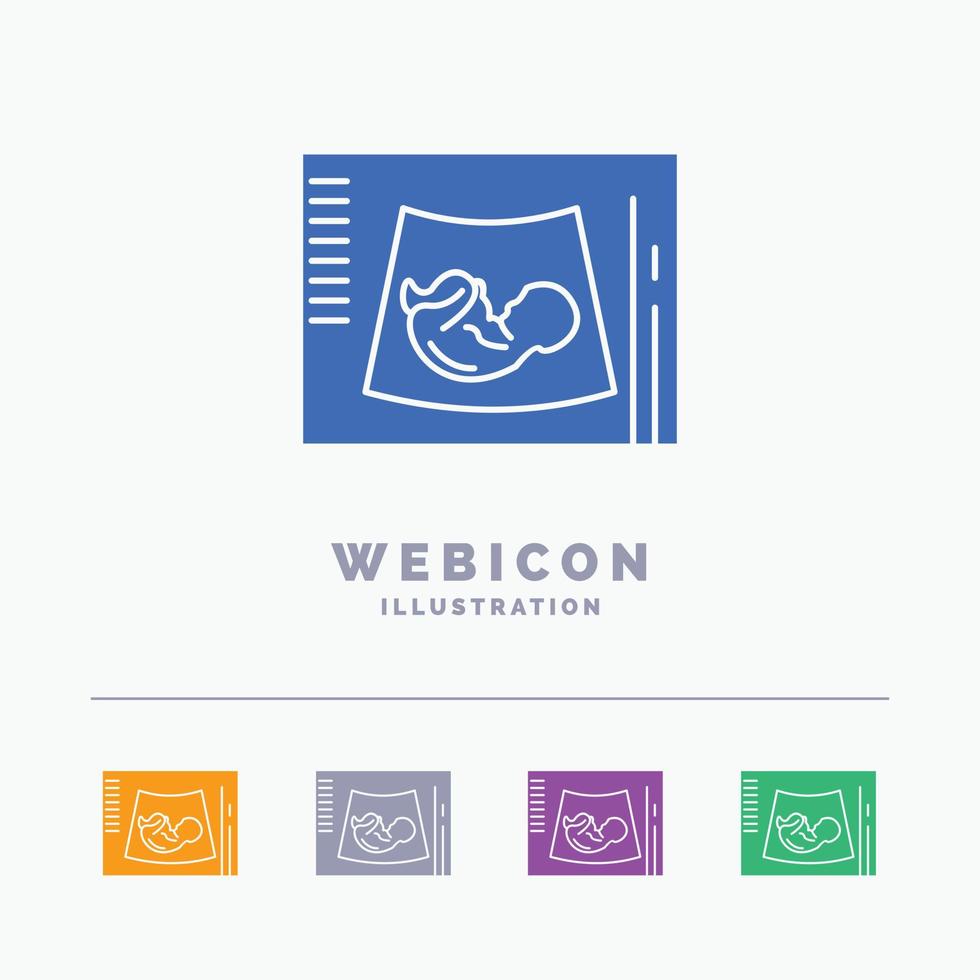 Maternity. pregnancy. sonogram. baby. ultrasound 5 Color Glyph Web Icon Template isolated on white. Vector illustration
