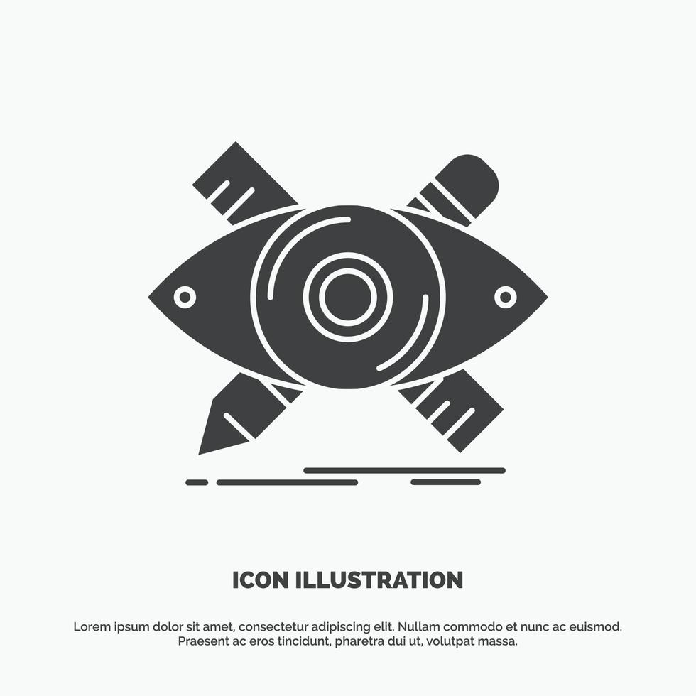 diseño. diseñador. ilustración. bosquejo. icono de herramientas. símbolo gris vectorial de glifo para ui y ux. sitio web o aplicación móvil vector