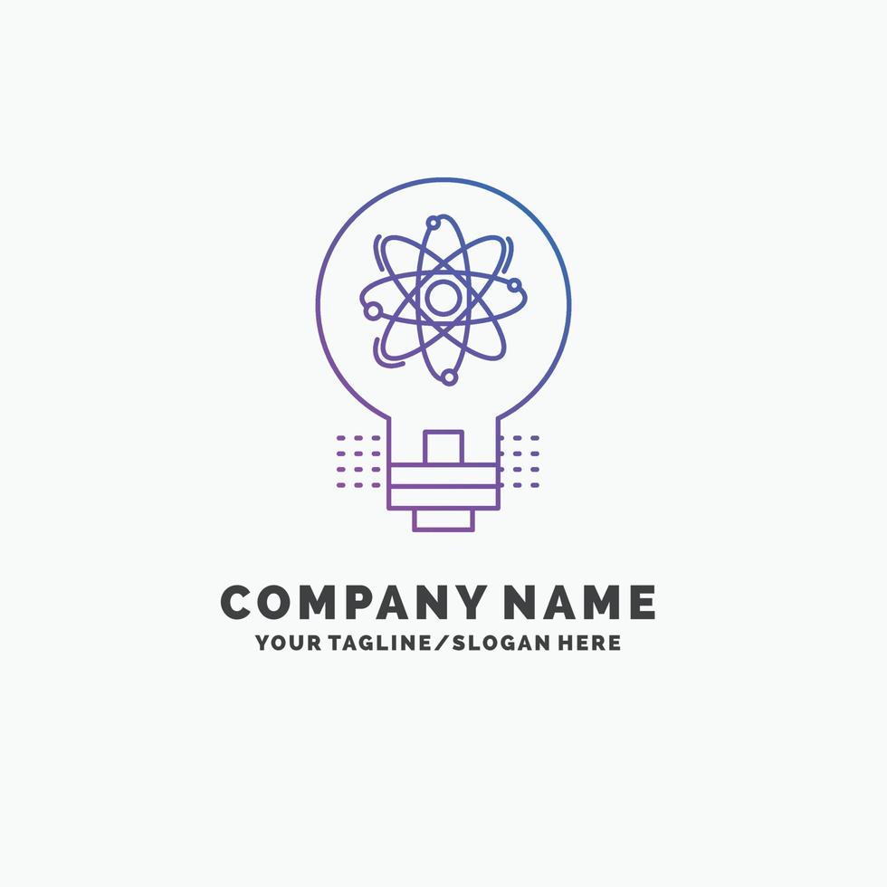 idea. innovation. light. solution. startup Purple Business Logo Template. Place for Tagline vector