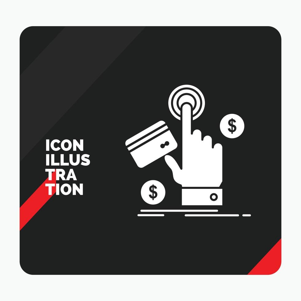 Red and Black Creative presentation Background for ppc. Click. pay. payment. web Glyph Icon vector