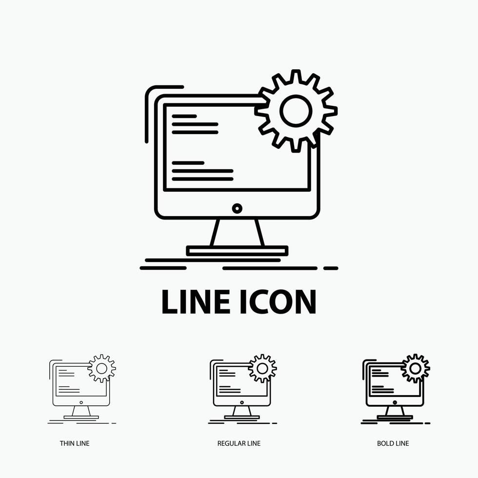 Internet. layout. page. site. static Icon in Thin. Regular and Bold Line Style. Vector illustration