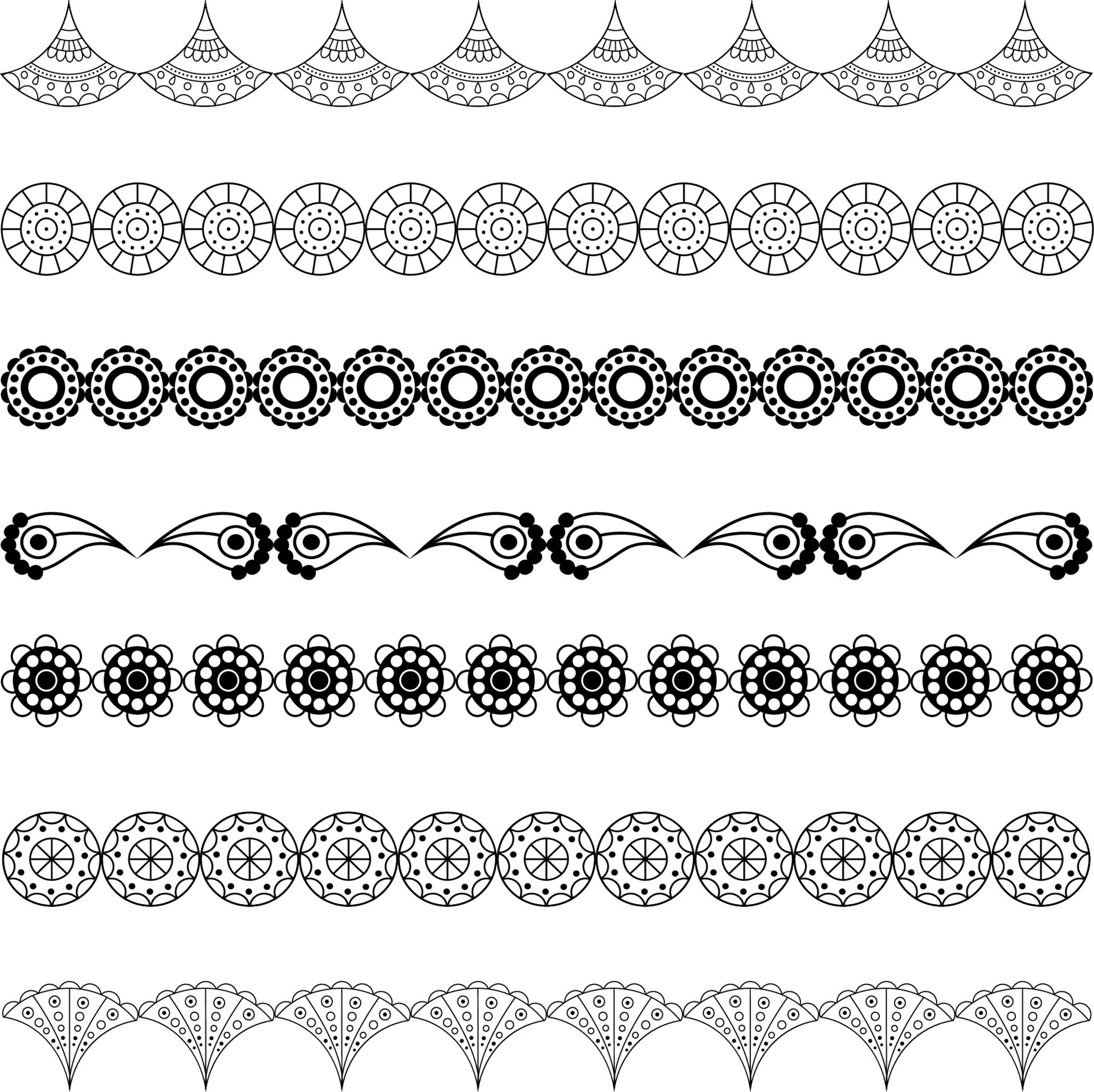 Set of decorative seamless ornamental border Vector modular 12817694