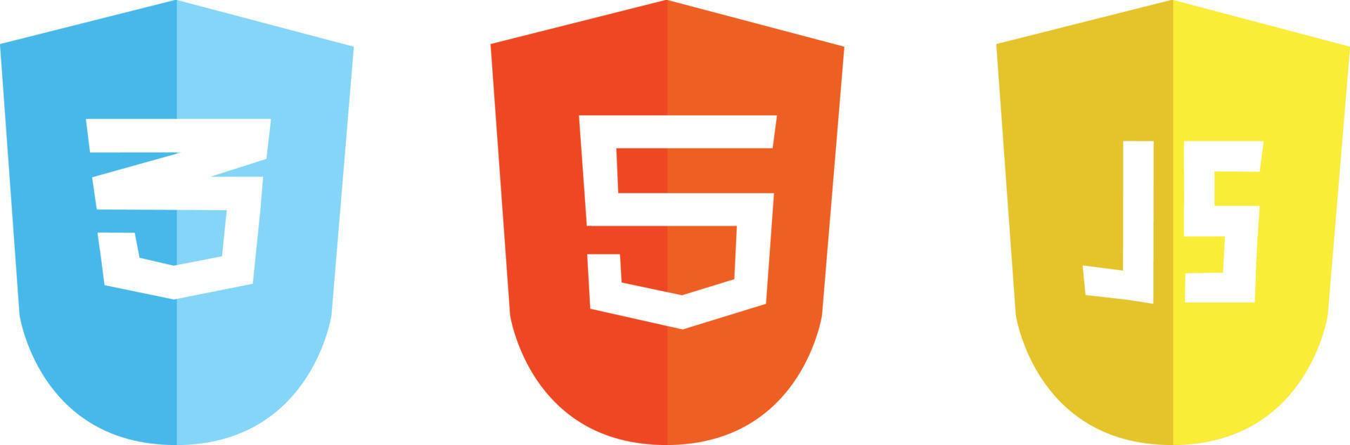 conjunto de iconos html5 css3 js. conjunto de iconos de logotipo de ...