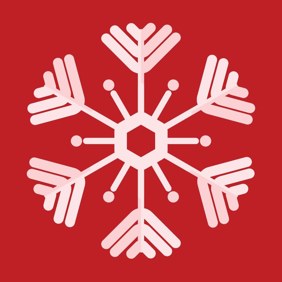 Beautiful design white snowflakes isolated on red background, winter and Christmas concept, can be used as wallpaper or decoration. vector