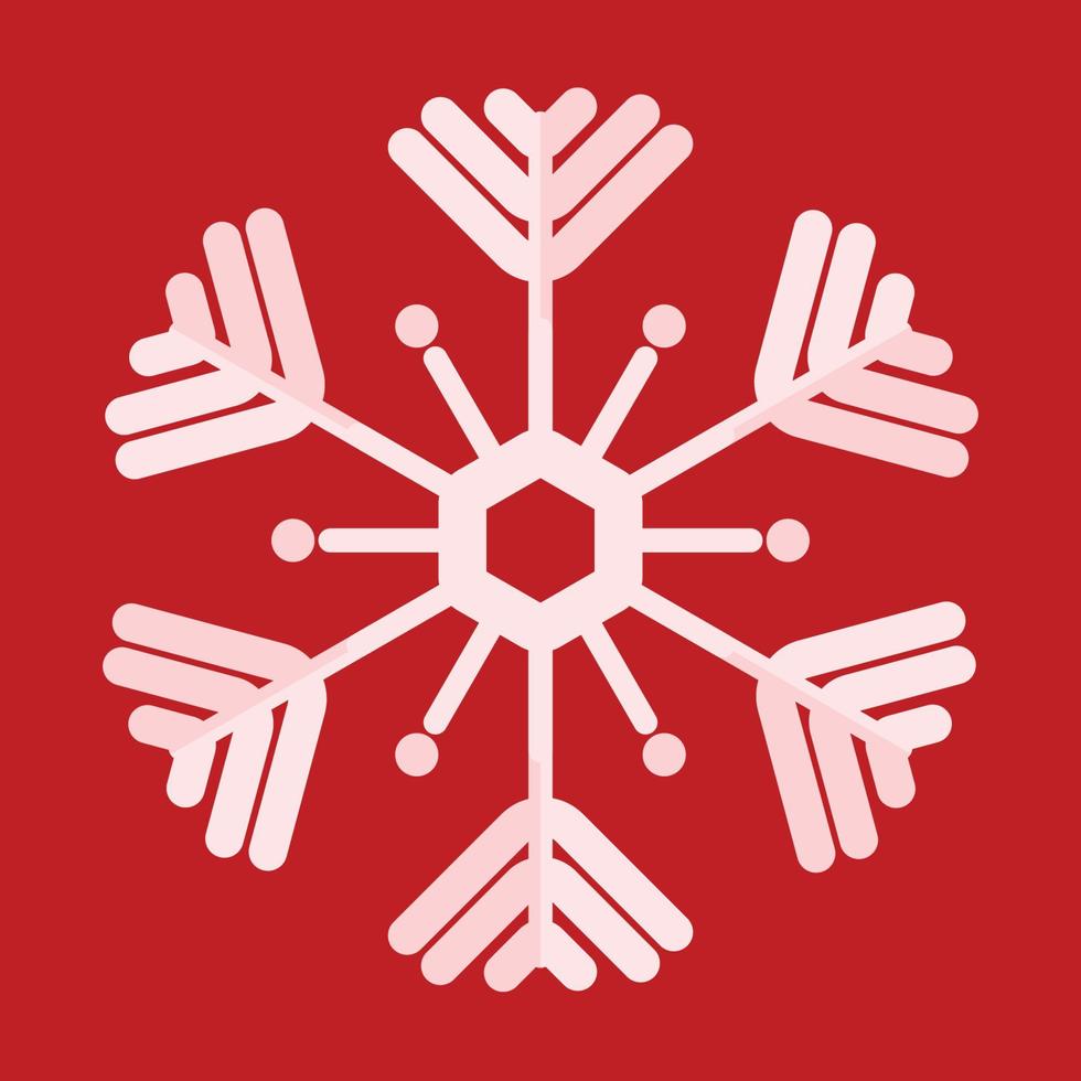 Beautiful design white snowflakes isolated on red background, winter and Christmas concept, can be used as wallpaper or decoration. vector