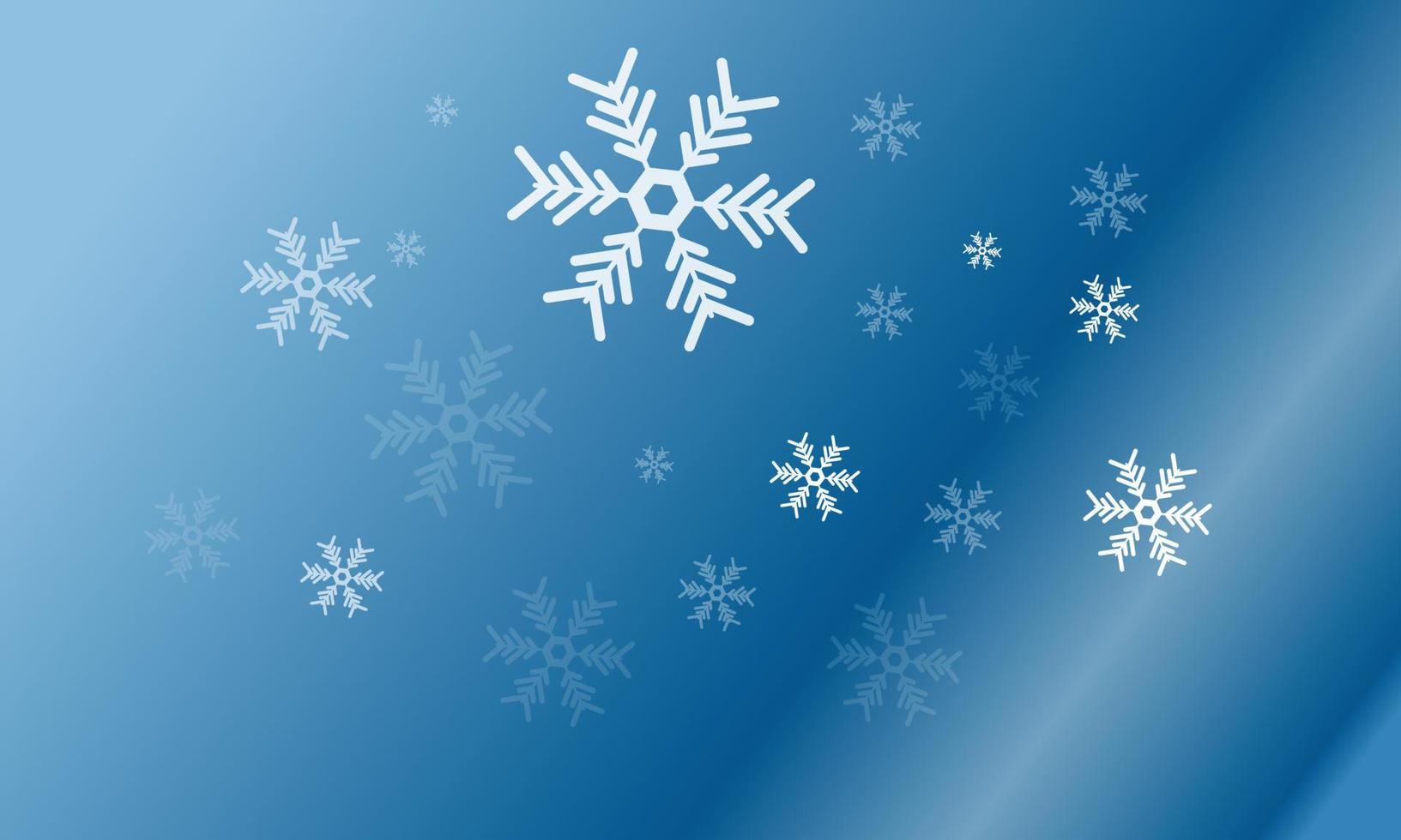Winter vector background, snowflakes falling and covered over blue space, for design, use as abstract wallpaper or greeting card, Christmas and New Year.