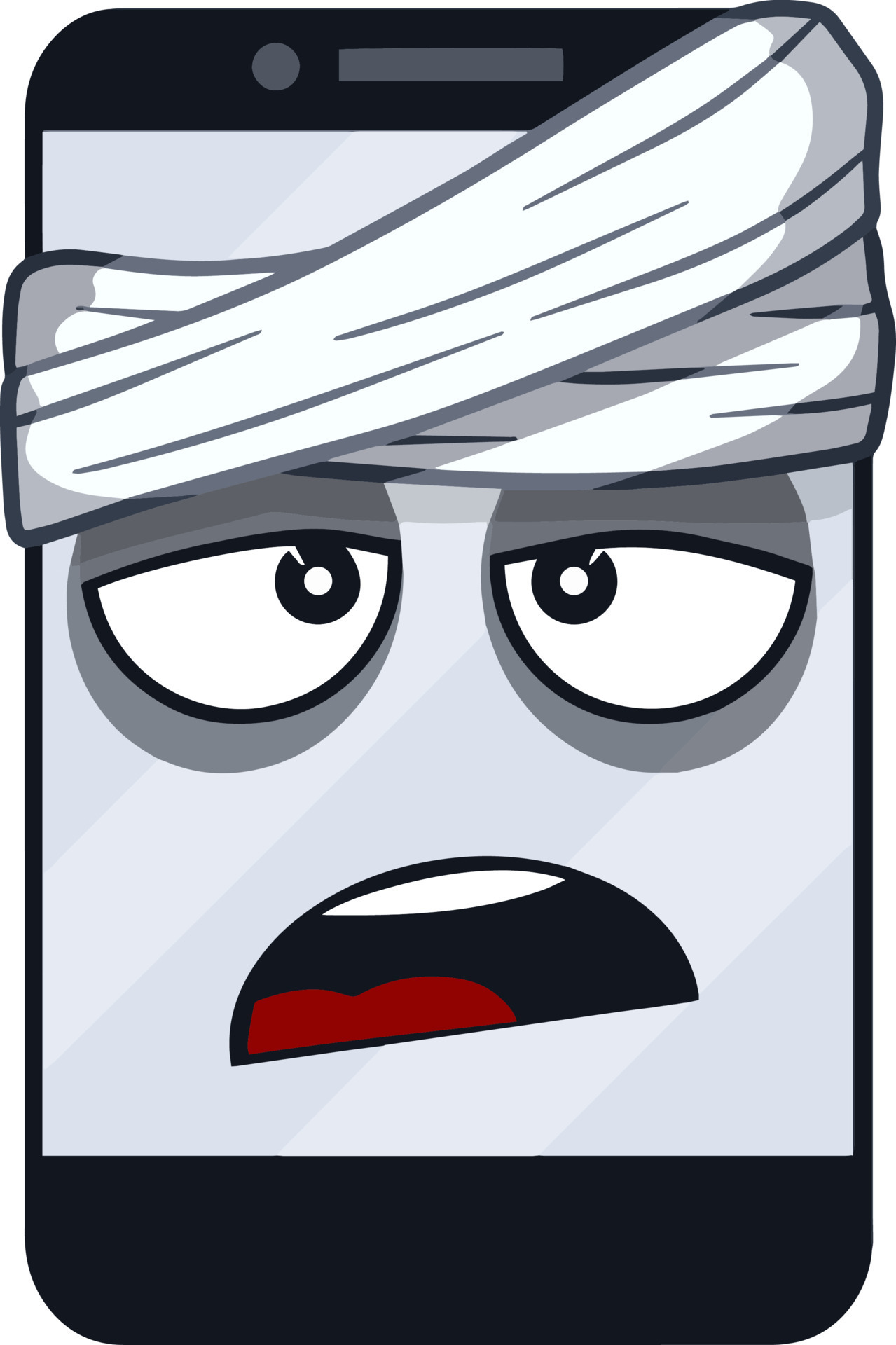 Mobile phone with sad face on screen. Broken smartphone. problem with technique. Cartoon flat illustration. Shocked and surprised, eyes and mouth. Emotions on the monitor. 12818112 Vector Art at Vecteezy Mobile phone with sad face on screen. Broken smartphone. problem with technique. Cartoon flat illustration. Shocked and surprised, eyes and mouth. Emotions on the monitor. 12818112 Vector Art at Vecteezy