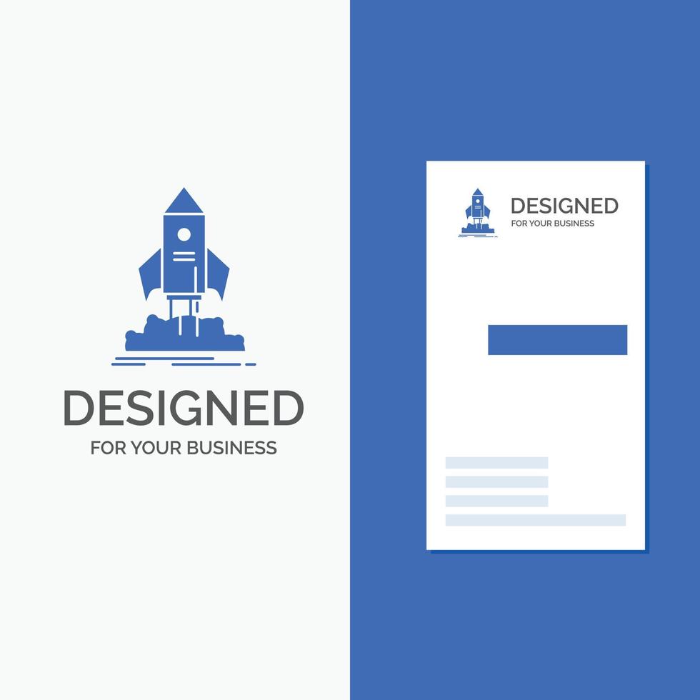 Business Logo for launch. startup. ship. shuttle. mission. Vertical Blue Business .Visiting Card template. vector