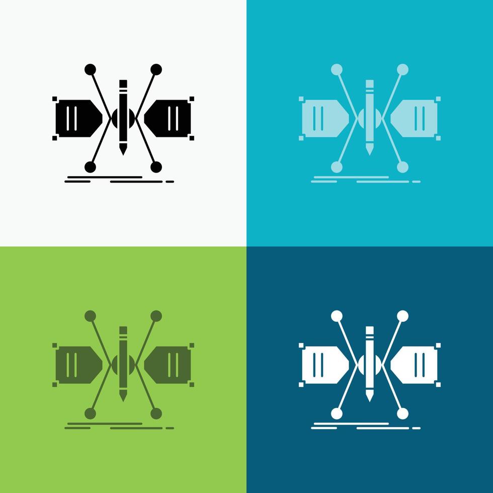 Architect. constructing. grid. sketch. structure Icon Over Various Background. glyph style design. designed for web and app. Eps 10 vector illustration